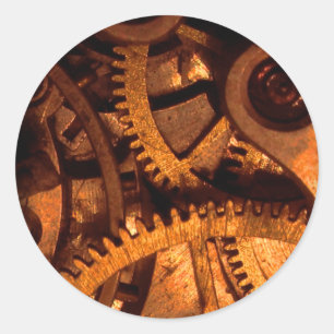 Rond Sticker Steampunk Gears