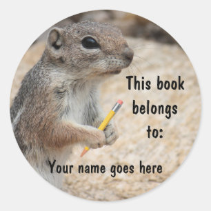Rond Sticker Sticker Squirrel Writer