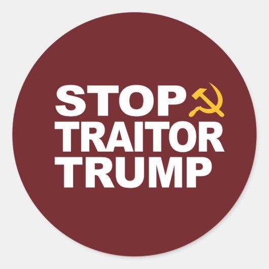 Rond Sticker "Stop Traitor Trump" (Devant)