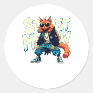 Rond Sticker Street Meow