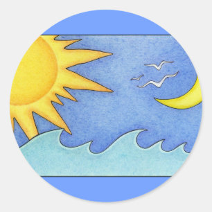 Rond Sticker Sun & Moon