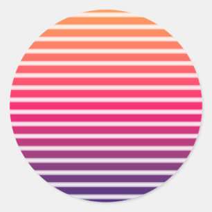 Rond Sticker Sun Synthwave Style des années 80