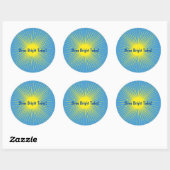 Rond Sticker Sunburst Jaune (Feuille)