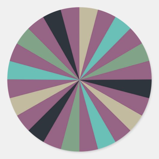 Rond Sticker Sunburst moderne du milieu du siècle : cha (Devant)