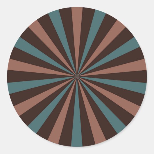 Rond Sticker Sunburst Retro - classique et intemporel (Devant)