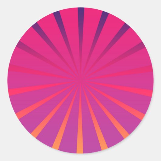 Rond Sticker Sunburst Retro - Conception Super et funky (Devant)