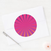 Rond Sticker Sunburst Retro - Conception Super et funky (Enveloppe)