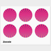 Rond Sticker Sunburst Retro - Conception Super et funky (Feuille)