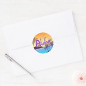 Rond Sticker Sunset Aloha (Enveloppe)