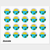 Rond Sticker SUNSHINE et Frogs (Feuille)