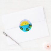 Rond Sticker SUNSHINE et Frogs (Enveloppe)