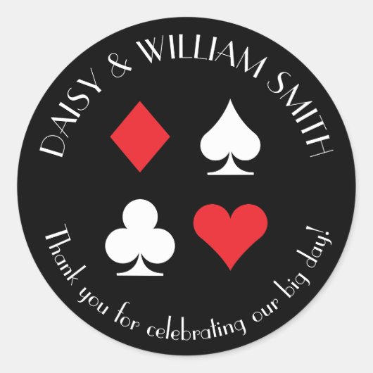 Rond Sticker sur mesure Las Vegas Noir Rouge et Blanc (Devant)