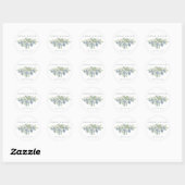 Rond Sticker sur mesure Mariage fleuri de bouquet Succu (Feuille)