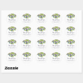 Rond Sticker sur mesure Mariage floral Succulent Bouque (Feuille)
