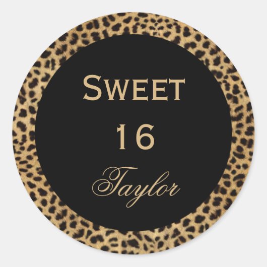 Rond Sticker Sweet 16 Leopard (Devant)