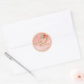 Rond Sticker Sweet as a Peach - En vichy rose (Enveloppe)