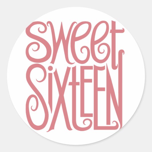 Rond Sticker sweet sixteen (Devant)