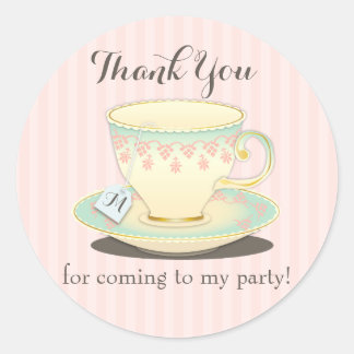 Rond Sticker Sweetchic Anniversaire Teacup Tea Party