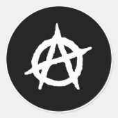 Rond Sticker Symbole anarchique (Devant)