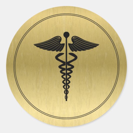 Rond Sticker Symbole Caduceus (Devant)
