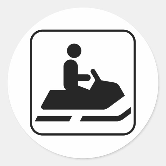Rond Sticker Symbole motoneige (Devant)