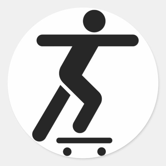 Rond Sticker Symbole Skateboard (Devant)