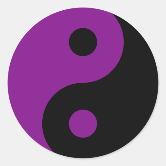 Rond Sticker Symbole Yin Yang Violet (Devant)