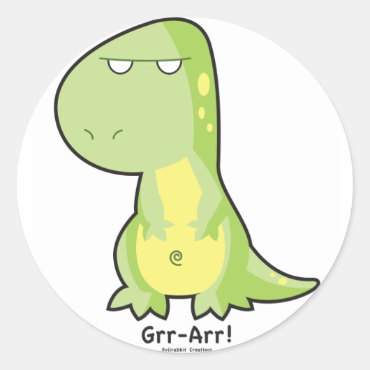 Rond Sticker T-Rex Grr Arr (Devant)