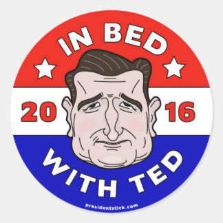 Rond Sticker Ted Cruz, En Lit avec Ted 2016