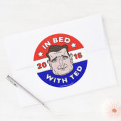 Rond Sticker Ted Cruz, En Lit avec Ted 2016 (Enveloppe)