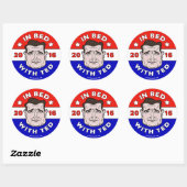 Rond Sticker Ted Cruz, En Lit avec Ted 2016 (Feuille)