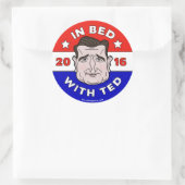 Rond Sticker Ted Cruz, En Lit avec Ted 2016 (Sac)