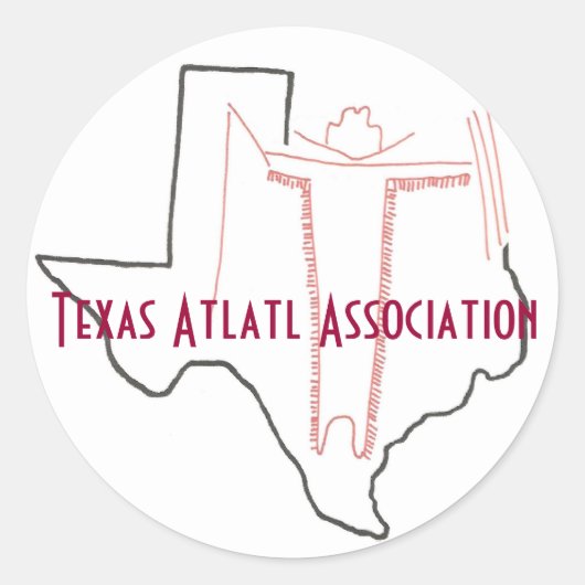 Rond Sticker Texas Atlatl Association (Devant)