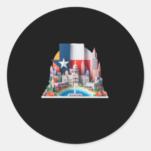 Rond Sticker Texas City In Usa