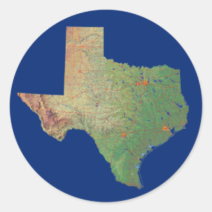 Rond Sticker Texas Map