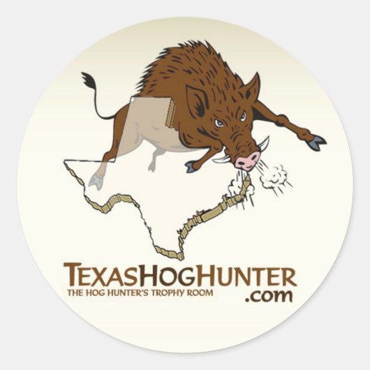 Rond Sticker TexasHogHunter.com (Devant)