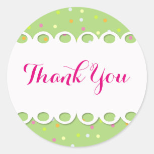 Rond Sticker - Thank You - Fonds Vert