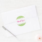 Rond Sticker - Thank You - Fonds Vert (Enveloppe)
