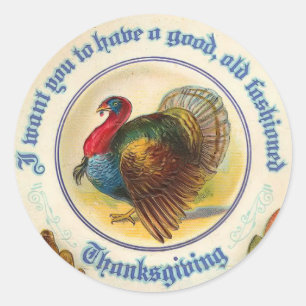 Rond Sticker Thanksgiving à l'ancienne