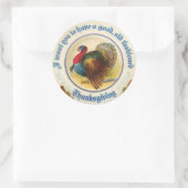 Rond Sticker Thanksgiving à l'ancienne (Sac)