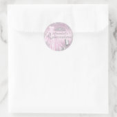 Rond Sticker Tiara Quinceanera Rosée (Sac)