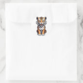Rond Sticker Tiger Majestic - Libérez la puissance indo (Sac)