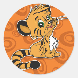 Rond Sticker Tiger mignon