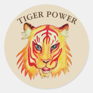 Rond Sticker Tiger Power Classic Round