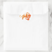 Rond Sticker Tiger Transparent Orange En Colère (Sac)