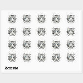 Rond sticker tigre blanc (Feuille)