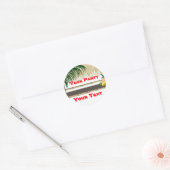 Rond Sticker Tiki Hut Party Tropical 2 (Enveloppe)