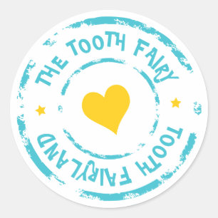 Rond Sticker Timbre de "La fée des dents" "La fée des d