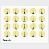 Rond Sticker Tour Eiffel clair Twinkle - jaune (Feuille)