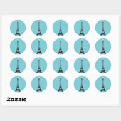 Rond Sticker Tour Eiffel clair Twinkle - turquoise (Feuille)